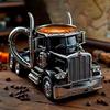 Handcrafted Truck Coffee Mug Ceramic Cup Unique Gift for Truck Lovers Semi-trailer Shaped Mug Truck Driver Gift