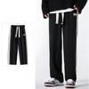 Spring and Autumn Men's New Vintage Side Strip Stitching Loose Straight-Leg Sports Trousers