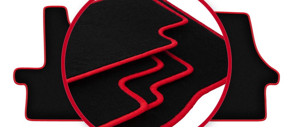 Velour floor mats with red edge for: Citroen Jumper III delivery van (2014 - )