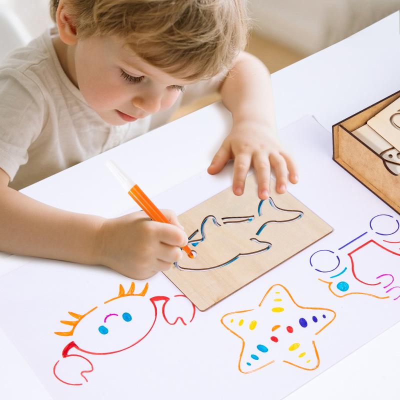 Wooden Painting & Drawing Set for Kids: Kindergarten & Primary School Beginner Art Kit