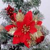 20PCS Glitter Christmas Flowers Christmas Tree Decorations Christmas Wreath Decorations Flowers Christmas Decorations Supplies