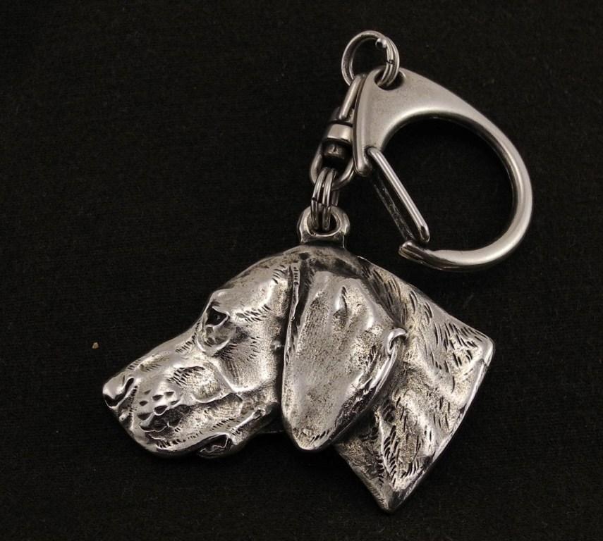 Weimaraner, Grey Ghost - Silver-plated Key Ring with Dog, Handbag Decoration, Backpack Pendant by Art-Dog Brand