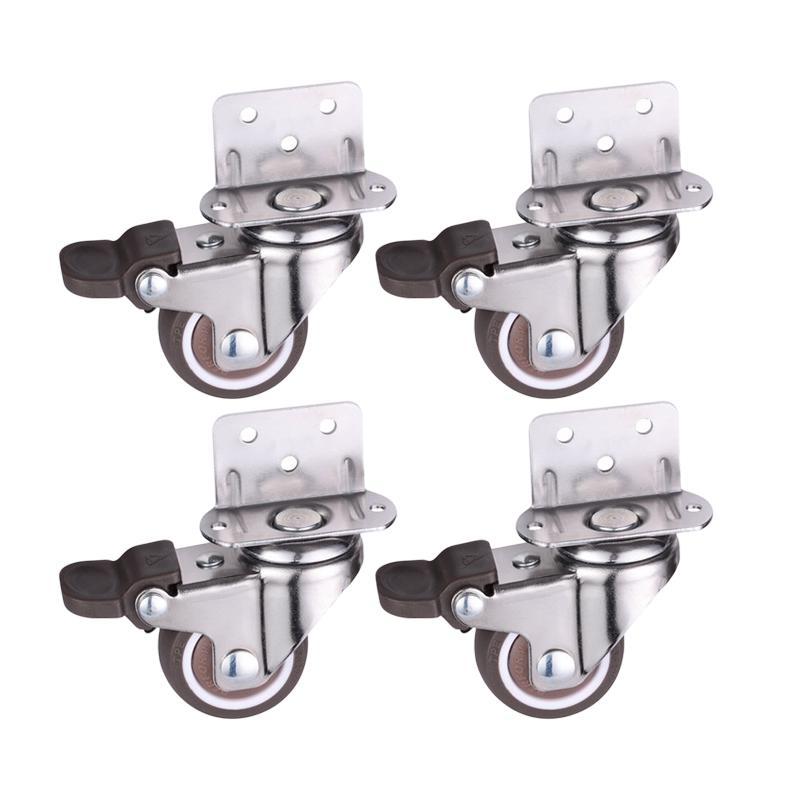 4 шт. колесики для мебели, бесшумные мягкие резиновые поворотные ролики для детской коляски, ролики для кроватки, бытовой аксессуар