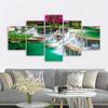 5 Panels Landscape Waterfall Posters and Prints Canvas Painting Wall Art Pictures Living Room Home Decor Lake Tree No Frame
