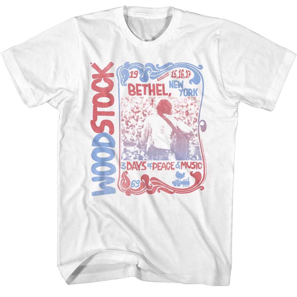 Woodstock Bethel 1969 3 Days Of Peace & Music Men's T Shirt Rock & Soul Music