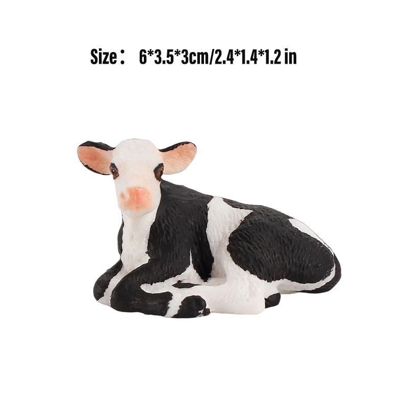 Kid's Gift Animal Model Simulation Farm Animal Figures Educational Toy Plastic Material Cow Category 14x8cm Size