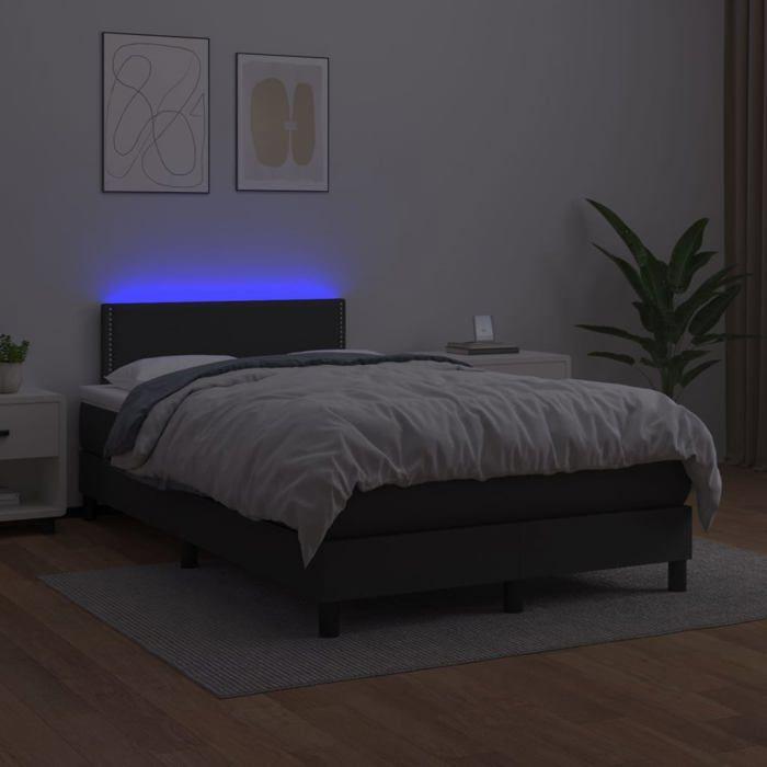 Maison Exclusive - Sommier à lattes de lit avec matelas et LED Noir 120x200 cm