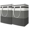 2Pc Gradient Grey 75L Large Laundry Baskets Waterproof Freestanding Laundry Organization Collapsible Tall Clothes Storage Hamper