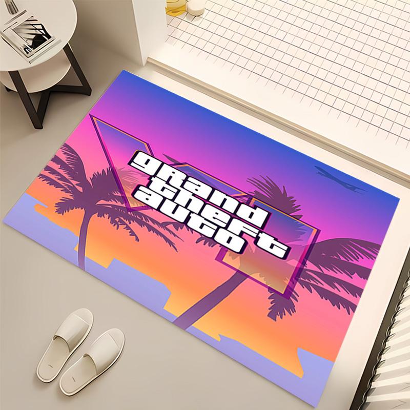 1pc Game Grand Theft Auto Print Area Rug - Soft, Washable Non-Slip Indoor Mat, Living Room, Home Office Decorative Rug,Office Decorative
