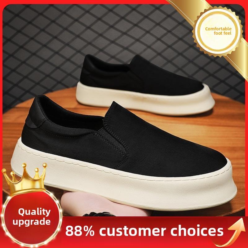 Мужская обувь, летняя, дышащая, черная, универсальная, тканевая, обувь с одной педалью, легкая, ленивая, спортивная, сноубордная обувь