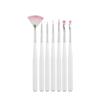 7-Piece Nail Art Pen Set: Carving & Striping Brushes with White Handles