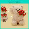Bear Cute Teddy Filled Pp Cotton Rose Hat Plush Toy Gift For Girls Women