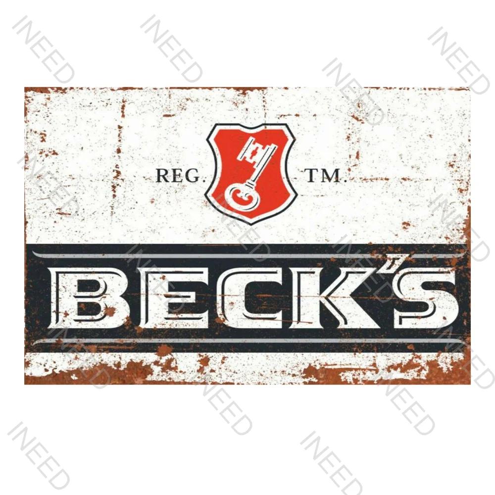 INEED Funny Beer Sign Plaque Vintage Metal Tin Signs for Home Man Cave Bar Decor Beer Lover Restaurant Kitchen Art Wall Decor