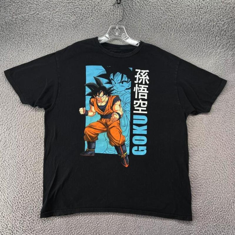 Goku Dragon Ball Z Kamehameha Large Black Short Sleeve T Shirt Super Saiyan Summer Cotton Men's Women Tops Tee Streetwear Casual