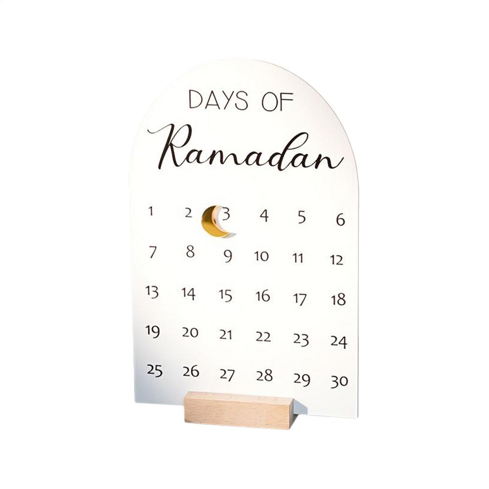 Календарь обратного отсчета Рамадан, 30-дневный адвент-календарь, Акриловое настольное украшение Ид, Магнитное украшение с благословением Ид