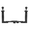 All Metal Dual Handheld Hand Grip Diving Flashlight Bracket Underwater Sports Camera Holder Stabilizer