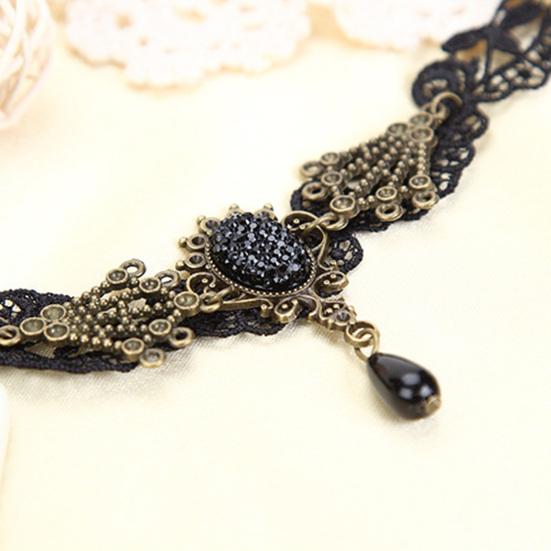 Women Vintage Black Floral Lace Anklet Chain Ankle Sandal Bracelet Foot Barefoot