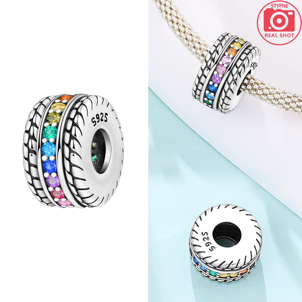 Pink Zircon Love copper Bead Charms Charm Bead Charms Compatible With Bracelets Women Jewellery Diy Anniversary Gift Delicate Accessories Bag Charm