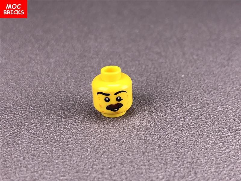 Нетоксичные 10 шт./лот Фигурки Moc Bricks Голова Двустороннее Выражение Лица DIY Мини-Куклы Образовательные Строительные Блоки Игрушки Для Детей Подарки