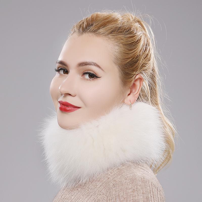 Новый женский шарф из натурального лисьего меха, женские натуральные шарфы-кольца из лисьего меха, милая эластичная вязаная повязка на голову из натурального лисьего меха для девушки