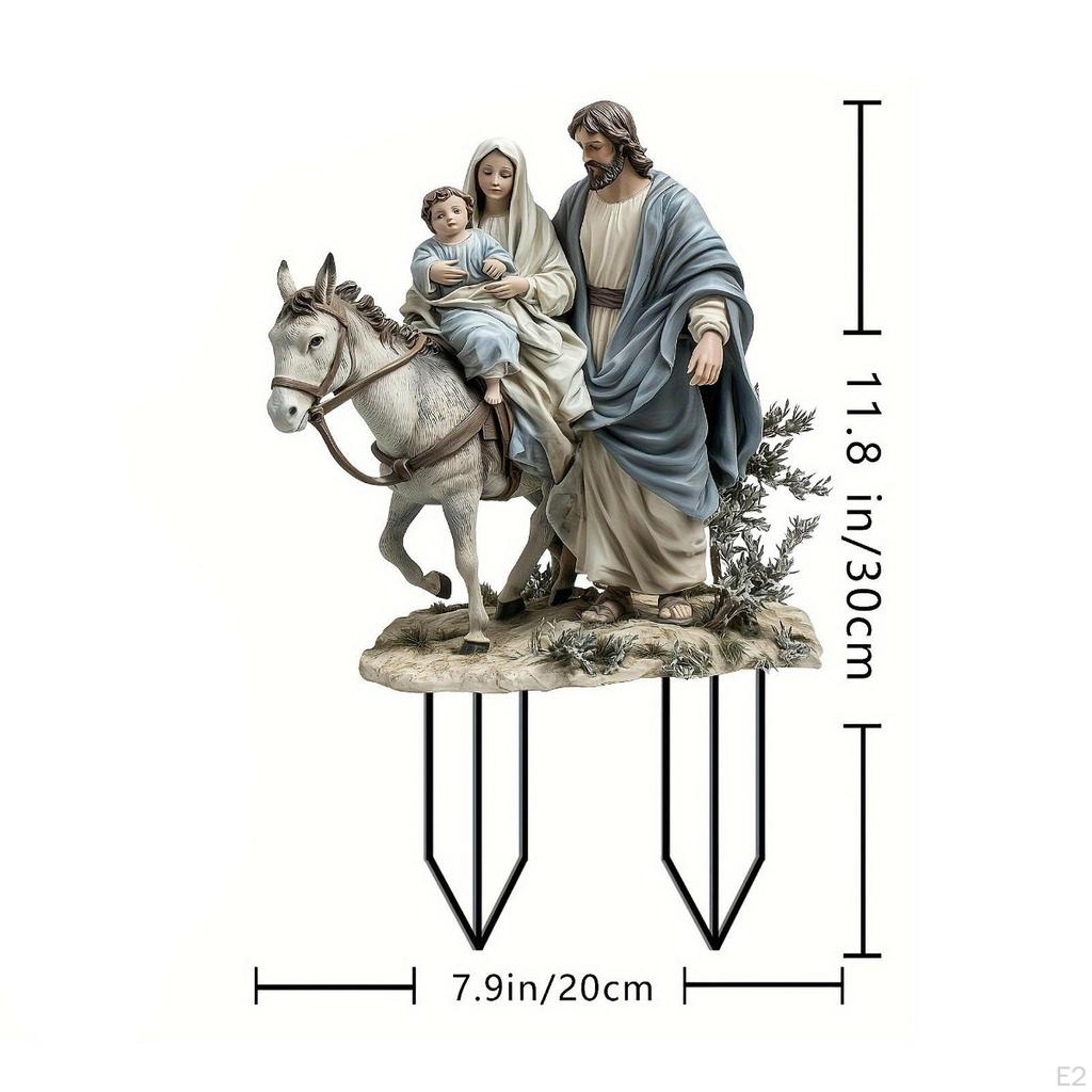 Outdoor Holy Family Nativity Scene Christmas Decoration Ornament Stakes Courtyard Festival Supplies