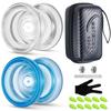 WATIEOBOO YOYO P02 Yoyo 2PCS Dual Mode Yoyo Responsive Yoyo and Yoyo Kit Crystal Yoyo and Blue Crystal Yoyo Finger Spin Yoyo for Adults Yoyo for Kids