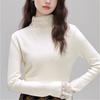 Spring and Autumn New Semi-turtleneck Lace Splicing Long Sleeve Knitted Sweater Women's Slim Skinny Sweater Bottom Shirt Top