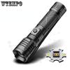 LED Aluminum Alloy Glare Flashlight Retractable USB Charging New XHP50 Household White Laser Flashlight