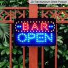 2D Flat, 1pc Neon-Style Metal Sign "Bar Open" - Bright Red and Blue Light, Durable Aluminum for Home, Garden, Garage, Bedroom, for Man Cave, Cottage