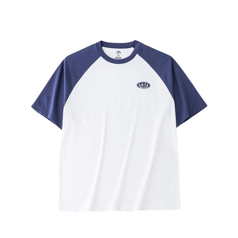 Anta T Shirt Men's Snowflake White/Turbid Gray Blue 952428113-6