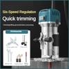 6-Speed Adjustable Electric Edge Trimmer Small Woodworking Carving Slotting Machine Portable Wood Milling Power Tool