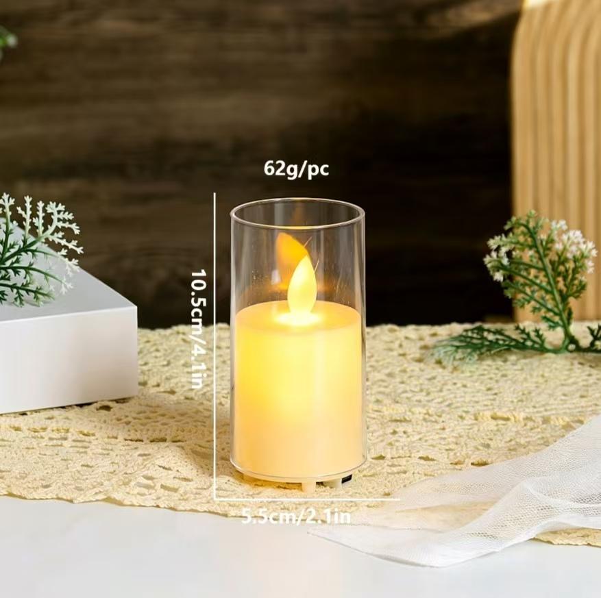 Acrylic Charging LED Electronic Candle Lamp Smokeless Candle for Wedding Atmosphere Lighting Festival Party Concert Decoration
