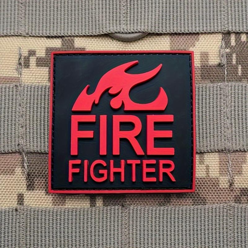 Firefighter Tactical Patch - Durable PVC Red Flame Design with Hook and Loop Fastener, Perfect for Vests/Backpacks - Morale Badge, Firefighter Gifts