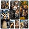 Чехол для телефона с изображением животных и селфи для Samsung Galaxy S24 S23 Ultra S22 S21 S20 FE 5G S10 S10E S9 Plus S8, силиконовый черный чехол-бампер