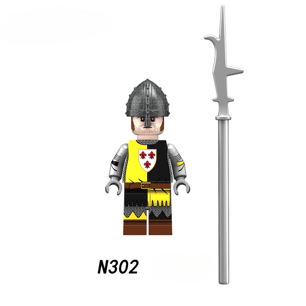 Средневековые войны роз, английские солдаты, строительные блоки, фигурки, мини-игрушка для детей N301 N302 N303 N304