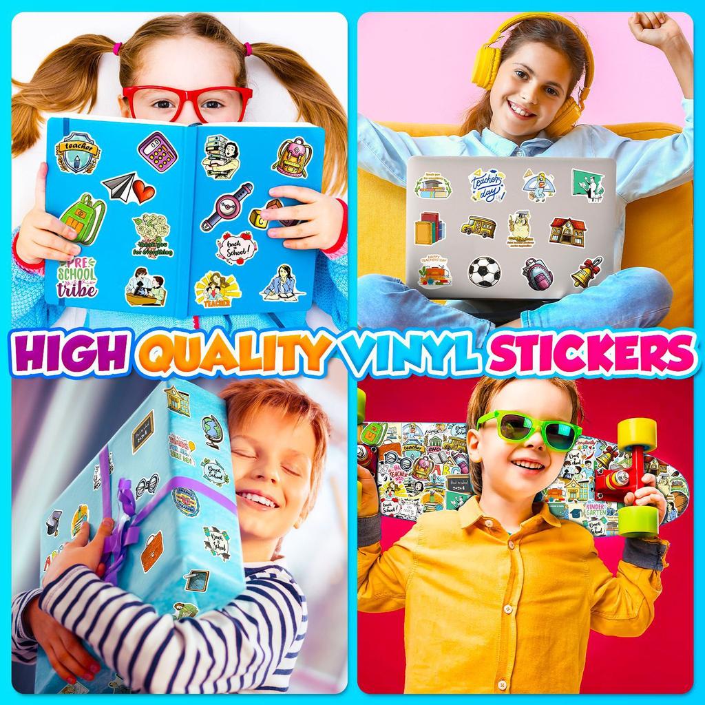 100 шт. Наклейки ко Дню учителя - Наклейки на школьную тематику для тетрадей, багажа, подарков