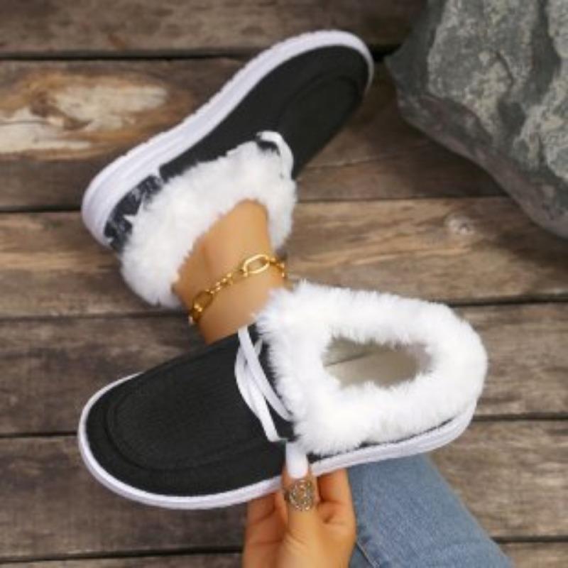 Большой размер зима новый толстоподошвенный шерстяной одинарный обувь женский бархатный теплый большой размер хлопковая обувь женская обувь