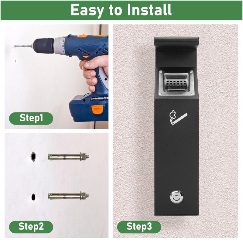 Сверхпрочный металлический мусорный бак для уличного использования, подвесной конструкции, устойчивый к коррозии, простая установка, для коммерческих помещений