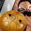 Стальной язычок барабана Rain Drum, 8 нот, 6 дюймов, тональность C, хэндпан, звуки ударных инструментов с нотной тетрадью и молоточками для начинающих, медитации, терапии, концерта, йоги