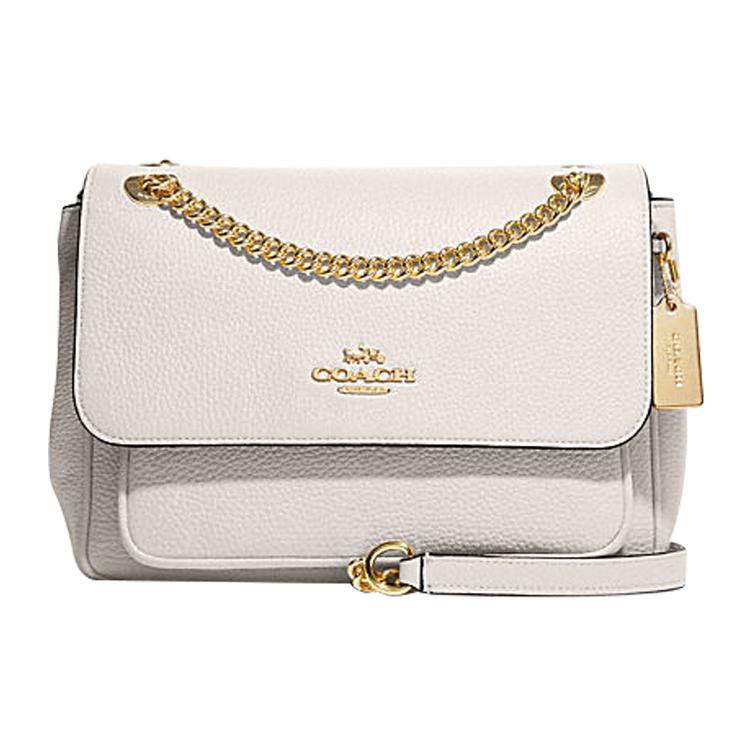 New COACH Klare Cow Leather Shoulder Bag, Crossbody Bag Medium Size Women's Chalk White CC353-IMCHK