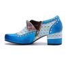 4.5CM Weave Jacquard Cloth Kntted Sheepskin Leather Print High Big Size 42 Luxury Elegant Ethnic Summer Women Shoes
