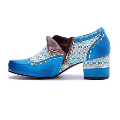 4,5 см Ткань жаккардового плетения Вязаная овчина Кожа с принтом Высокий Большой размер 42 Роскошные Элегантные Этнические Летние Женские Туфли