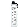 Glass Water Bottle with Silicone Sleeve Time Marker 1000ml Leakproof Borosilicate Water Cup for Sports Fitness Office BPA-Free Hot Cold