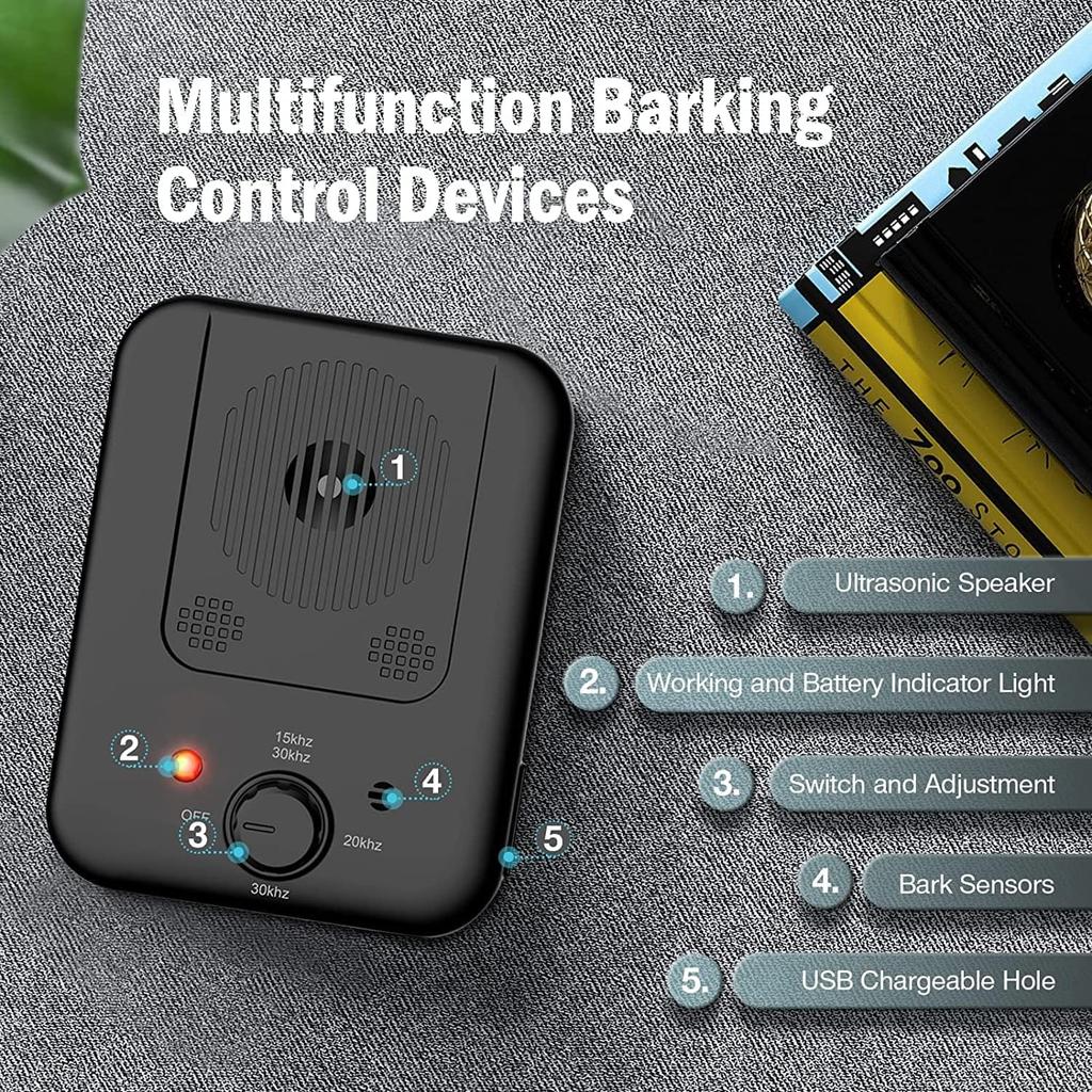 Anti Barking Device for Dogs, 3 Modes Dog Barking Control Device, 33FT Waterproof Dog Barking Deterrent Device, Rechargeable Stop Dog Barking Device