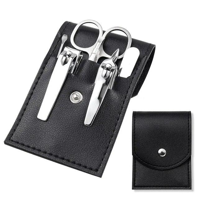 7Pcs Manicure Set Stainless Steel Nail Art Clipper Cuticle Nipper Scissor Grooming Tools With PU Leather Portable Bag