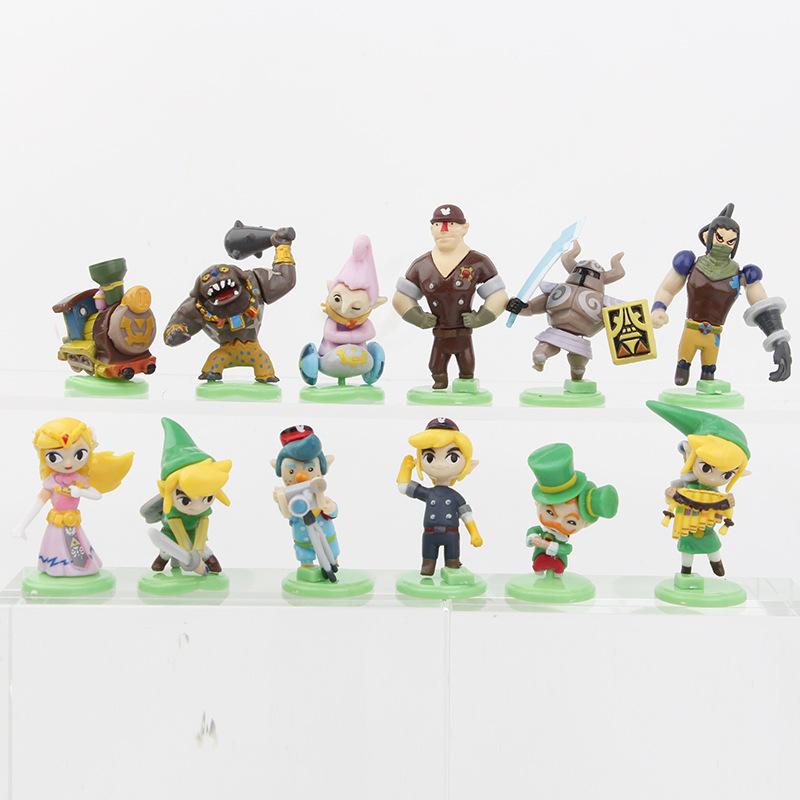 12 шт./комплект Игра The Legend of Zeldaes Линк Милый Мультяшный Торт Автомобиль Настольная Декорация ПВХ Модель Кукла Аниме Фигурка Действия Игрушка Подарок для Детей