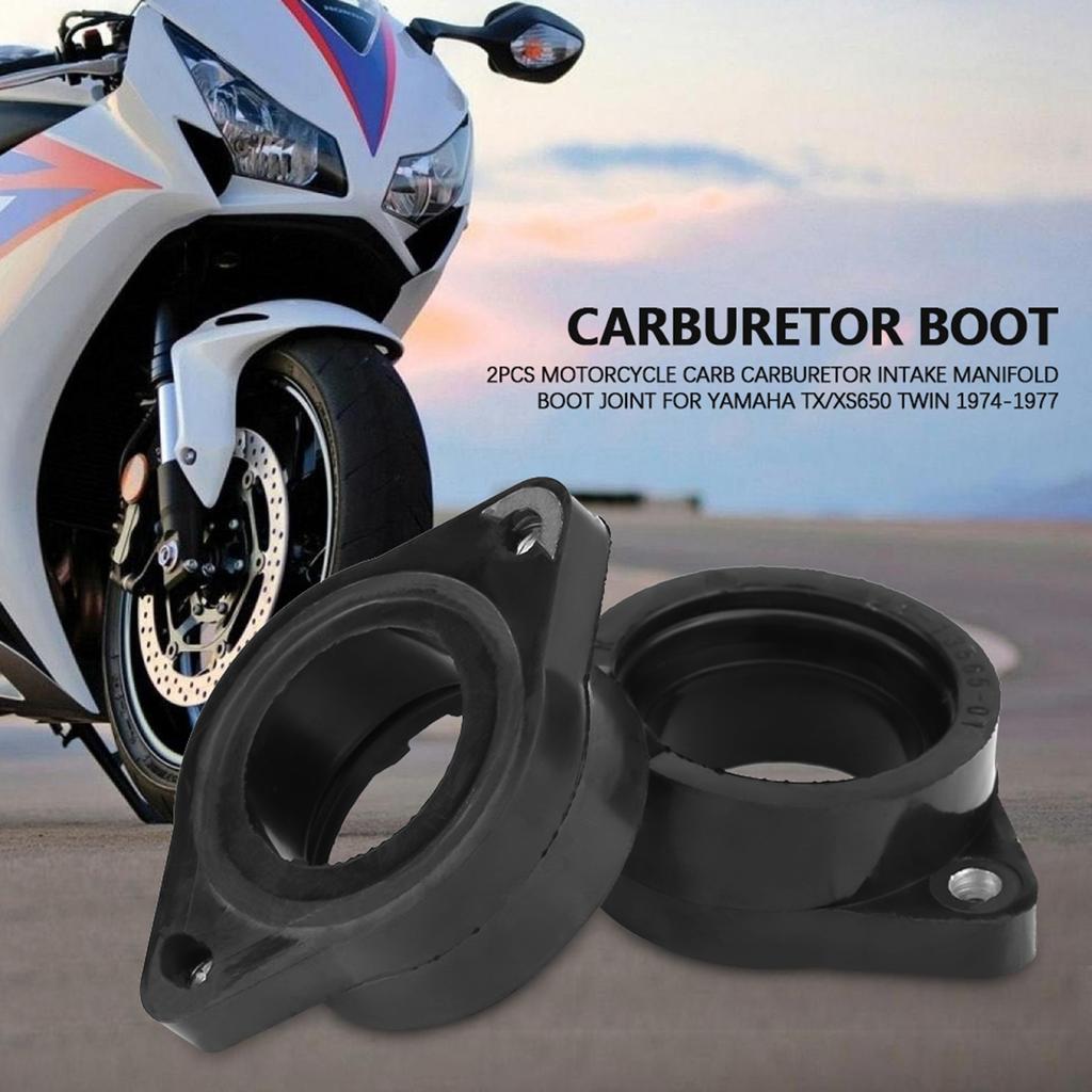 2Pcs Motorcycle Carb Carburetor Intake Manifold Boot Joint for TX XS650 Twin 1974‑1977