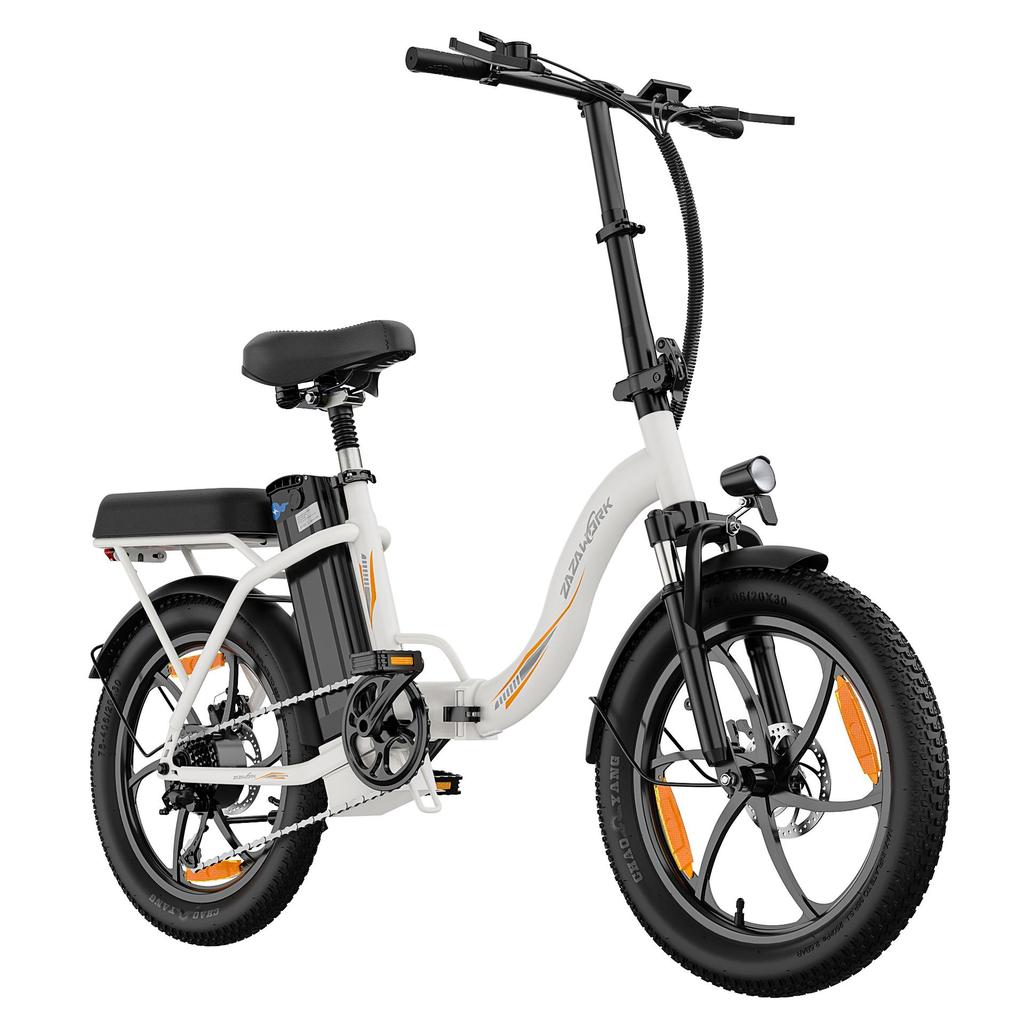 ZAZAWORK 20-inch Folding Electric Bike 250W 47Nm Motor 48V 16Ah Battery 25km/h Speed 100km Range 7 Speeds Spring Suspension Disc Brakes