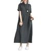 Long Dress with Short Waist Plus Mori GY22XL [Signifie] Collar, Sleeves, Ribbon, Two-Tone Tunic, Lightweight, Flared, Picnic, Adult, Slimming, Simple,