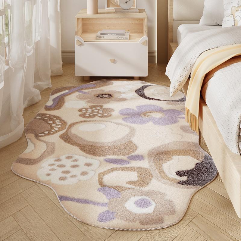 Ковер неправильной формы для декора спальни, прикроватный коврик, ковры в стиле инс для гостиной, пушистый мягкий моющийся плюшевый ковер, домашний коврик для лаунжа